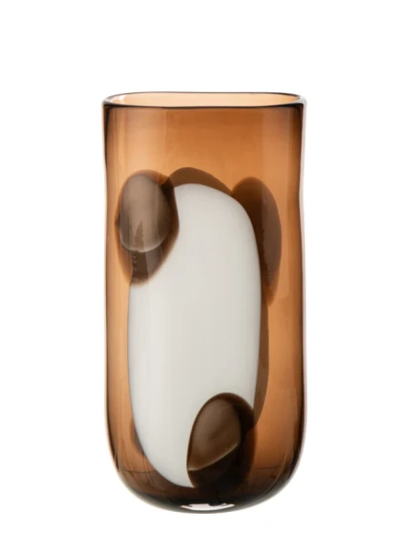 J-Line - Mona Glass Vase - Clear / Brown