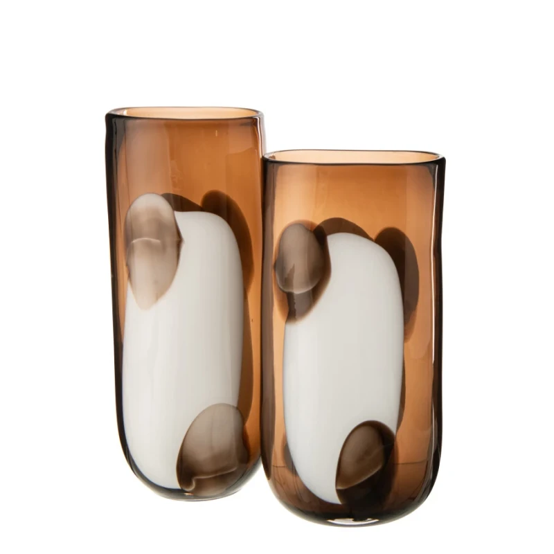 J-Line - Mona Glass Vase - Clear / Brown