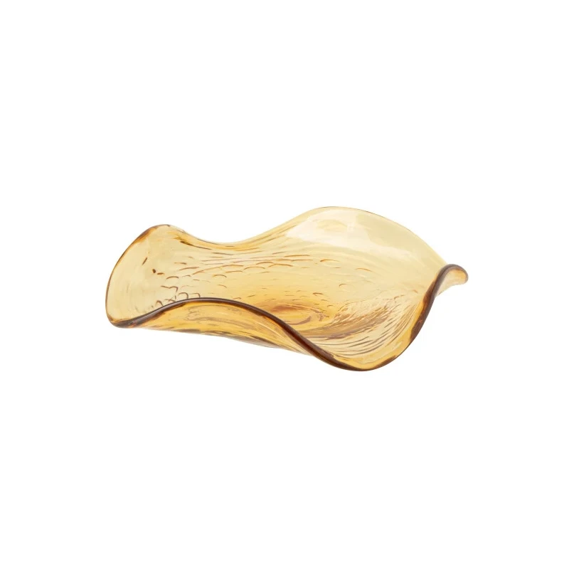 J-Line - Irregular Decorative Glass Bowl - Caramel