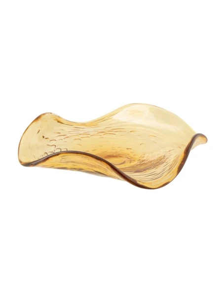 J-Line - Irregular Decorative Glass Bowl - Caramel