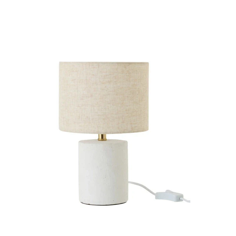 J-Line - Lampada da Tavolo Pierre in Ceramica - Bianco / Ecru