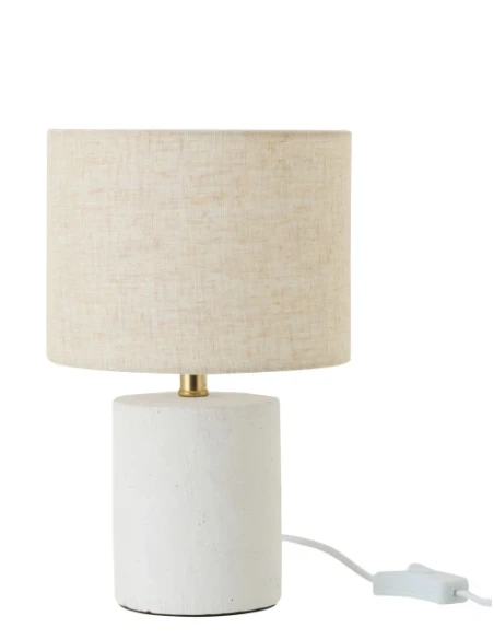 J-Line - Pierre Ceramic Table Lamp - White / Ecru