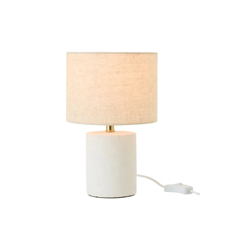 J-Line - Lampada da Tavolo Pierre in Ceramica - Bianco / Ecru