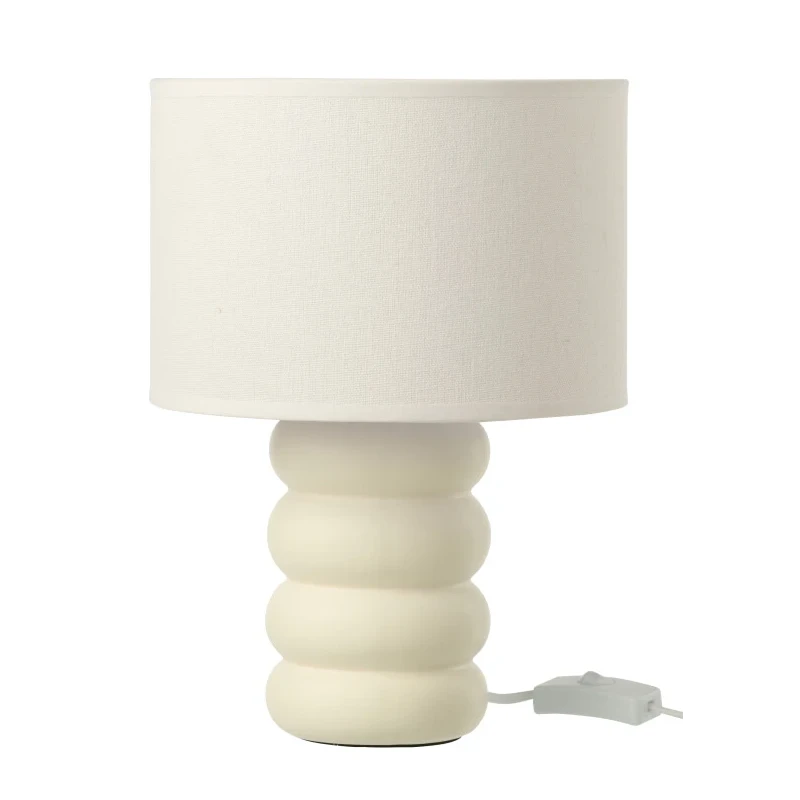 J-Line - Lampada da Tavolo Eva - Lino Bianco