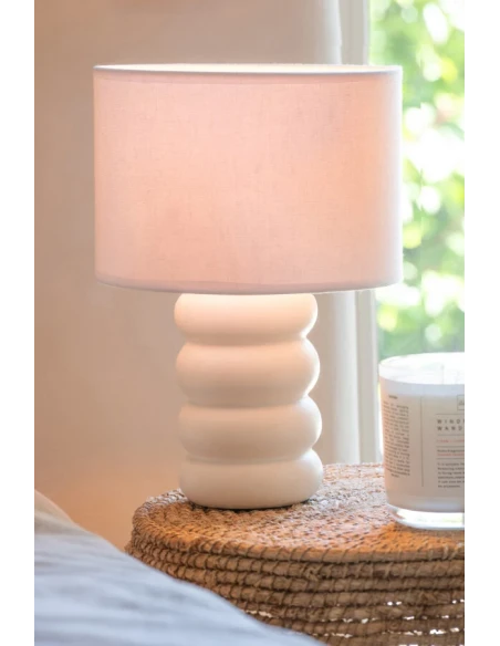 J-Line - Eva Table Lamp - White Linen
