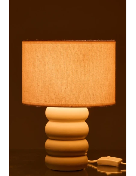 J-Line - Lampada da Tavolo Eva - Lino Bianco