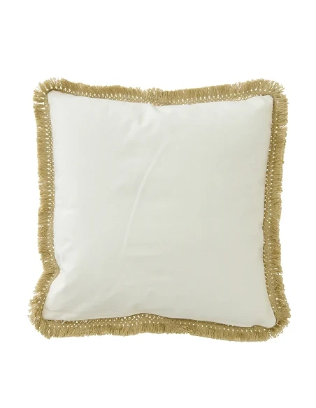J-Line - Cuscino Palma in Cotone - Bianco / Turchese