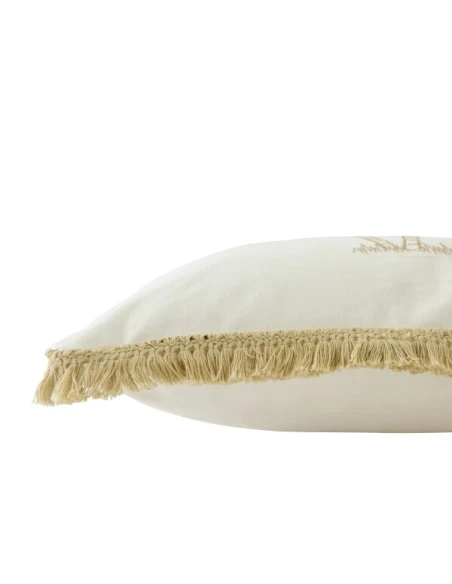 J-Line - Cuscino Palma in Cotone - Bianco / Turchese