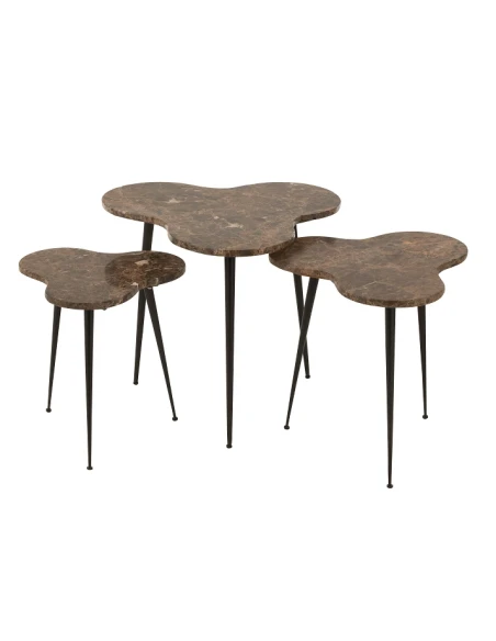 J-Line - Ape Coffee Table in Marble and Metal - Brown / Black