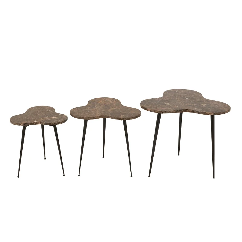 J-Line - Ape Coffee Table in Marble and Metal - Brown / Black