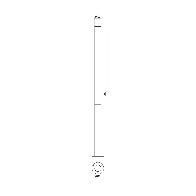 Redo Group - Hint Lampada da Terra / Palo da Giardino - Grigio Opaco