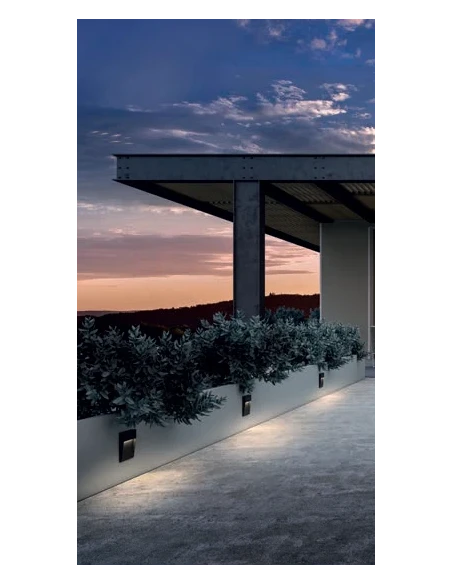 Redo Group - Lander Rectangular Outdoor Step Light - Dark Grey