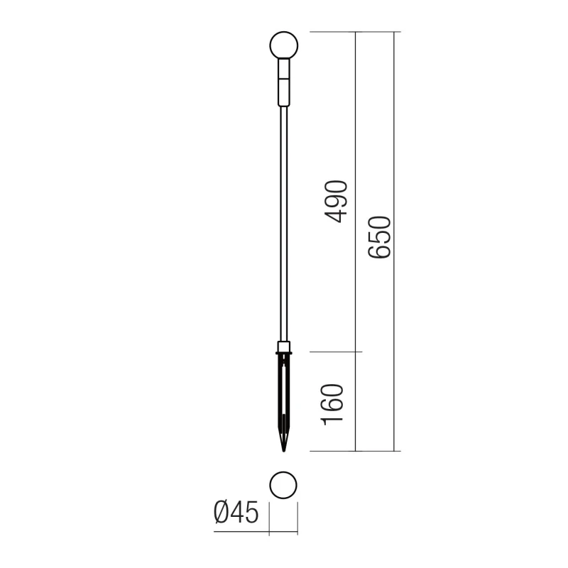 Redo Group - Torch Garden Sphere Stake with Spike - Dark Grey