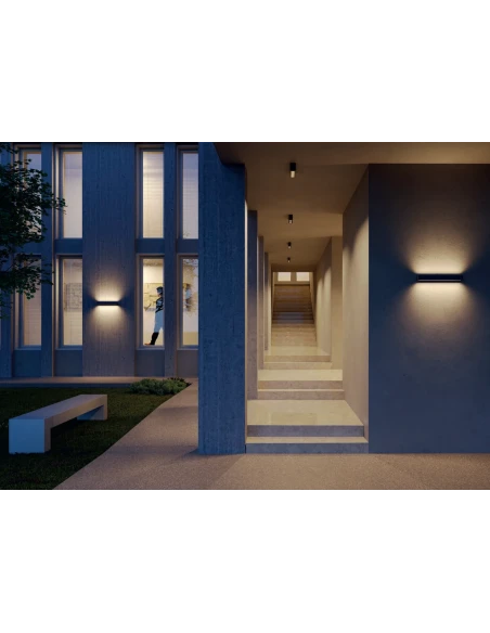 Redo Group - Aroos Double-Emission Outdoor Wall Lamp - Dark Grey