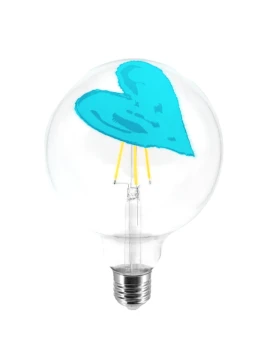 Filotto - Lampadina Tattoo Lamp Pop Heart - Blu