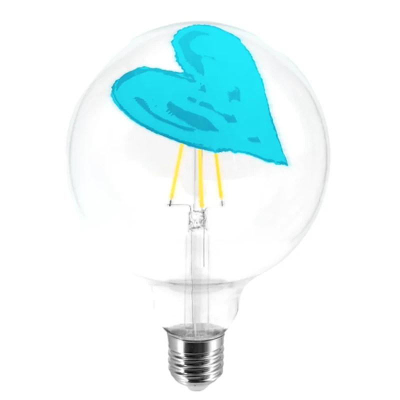 Filotto - Lampadina Tattoo Lamp Pop Heart - Blu