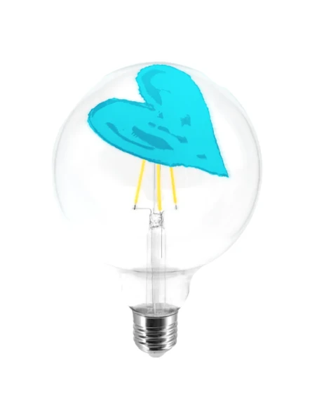 Filotto - Lampadina Tattoo Lamp Pop Heart - Blu