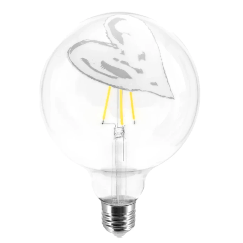 Filotto - Lampadina Tattoo Lamp Pop Heart - Bianco
