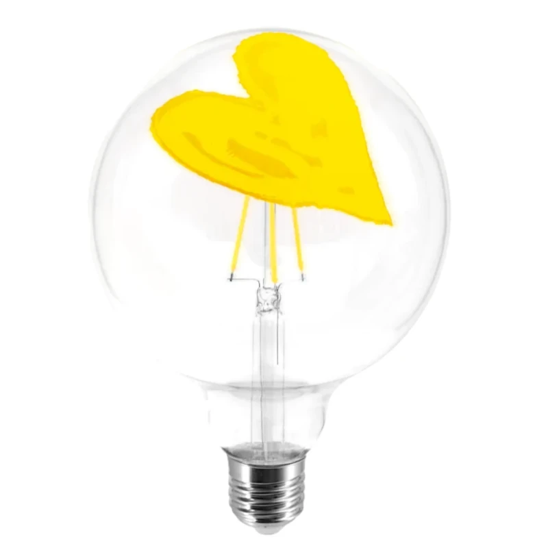 Filotto - Lampadina Tattoo Lamp Pop Heart - Giallo