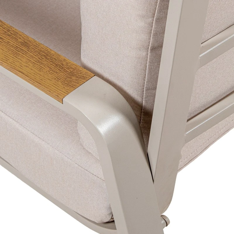Camacho - Garden Lounge Set with 3-Seater Sofa, 2 Armchairs and Coffee Table - Cream Aluminum