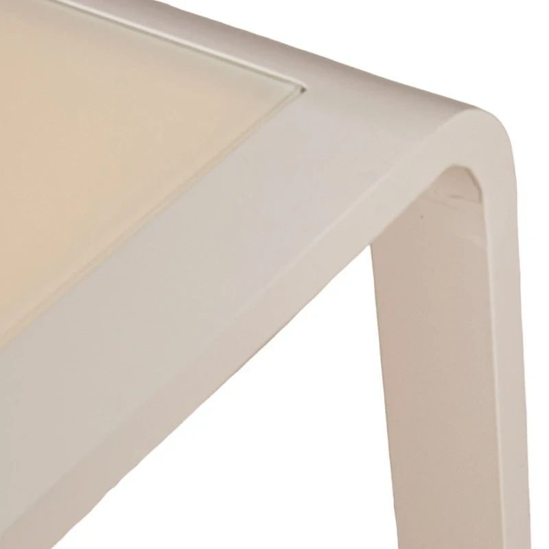Camacho - Set Salotto da Giardino con Divano a 3 Posti, 2 Poltrone e Tavolino - Alluminio Crema