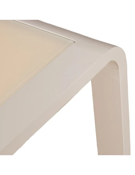 Camacho - Set Salotto da Giardino con Divano a 3 Posti, 2 Poltrone e Tavolino - Alluminio Crema