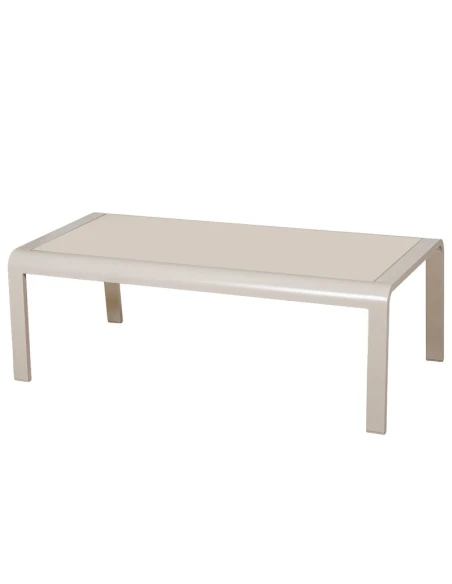 Camacho - Set Salotto da Giardino con Divano a 3 Posti, 2 Poltrone e Tavolino - Alluminio Crema