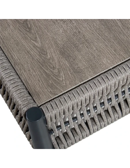 Camacho - Set Salotto da Giardino con Divano a 2 Posti, 2 Poltrone e Tavolino - Alluminio Nero e Vimini