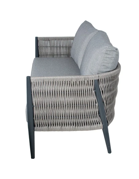 Camacho - Garden Lounge Set with 2-Seater Sofa, 2 Armchairs and Coffee Table - Black Aluminum and Wicker