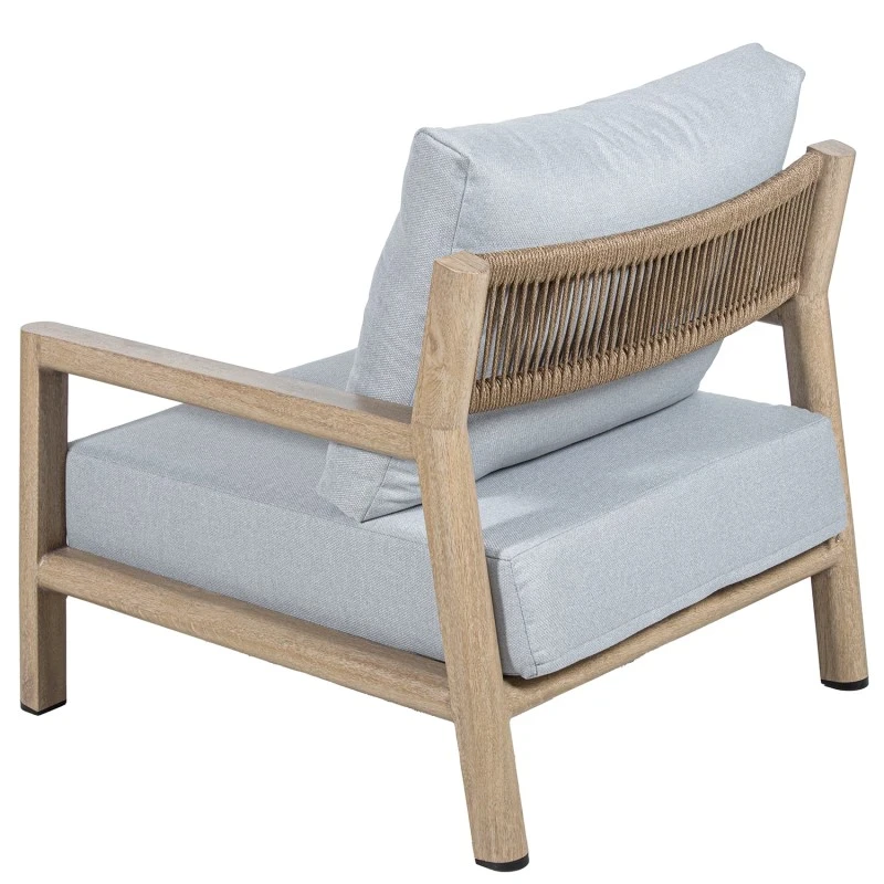 Camacho - Set Salotto da Giardino con Divano a 3 Posti, 2 Poltrone e Tavolino - Alluminio Effetto Legno | Grigio