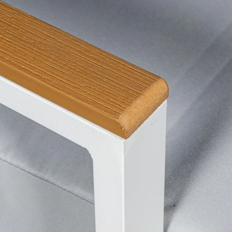 Camacho - Set Salotto da Giardino con Divano a 2 Posti, 2 Poltrone e Tavolino - Alluminio Bianco  | Grigio