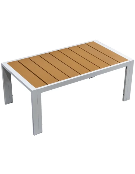 Camacho - Set Salotto da Giardino con Divano a 2 Posti, 2 Poltrone e Tavolino - Alluminio Bianco  | Grigio