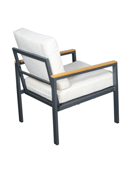 Camacho - Garden Lounge Set with 2-Seater Sofa, 2 Armchairs, and Coffee Table - Anthracite Aluminum | Beige