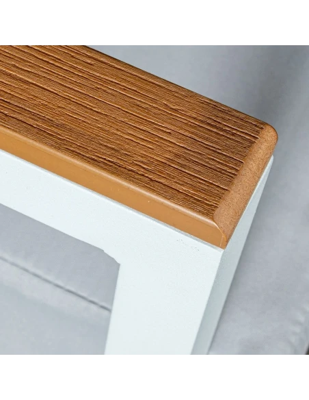 Camacho - Set Salotto da Giardino con Divano a 3 Posti, 2 Poltrone e Tavolino - Alluminio Bianco | Grigio