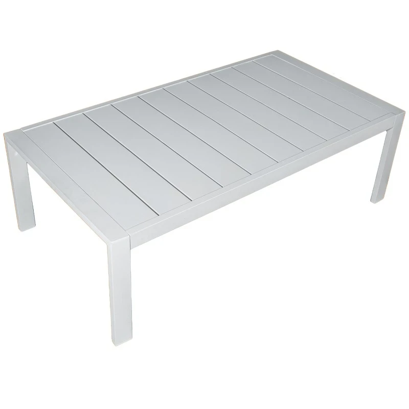 Camacho - Set Salotto da Giardino con Divano a 3 Posti, 2 Poltrone e Tavolino - Alluminio Bianco | Grigio