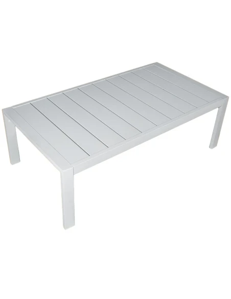 Camacho - Set Salotto da Giardino con Divano a 3 Posti, 2 Poltrone e Tavolino - Alluminio Bianco | Grigio