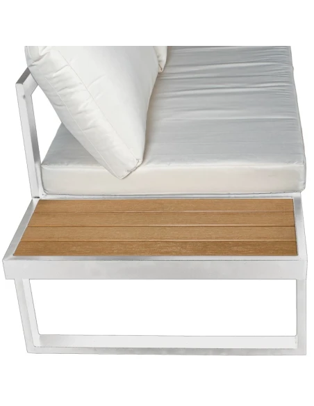 Camacho - Set Salotto da Giardino con Divano Angolare e Tavolino - Alluminio Bianco