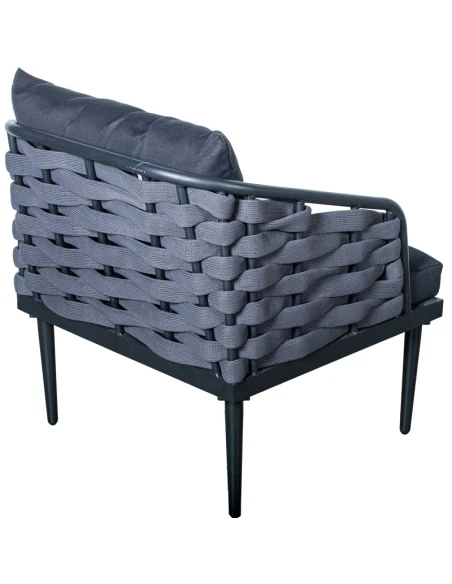 Camacho - Garden Lounge Set with 2-Seater Sofa, 2 Armchairs and Coffee Table - Black