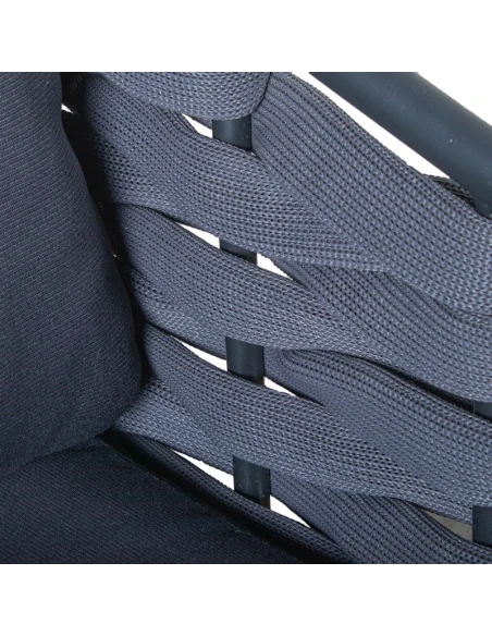 Camacho - Set Salotto da Giardino con Divano a 2 Posti, 2 Poltrone e Tavolino - Nero