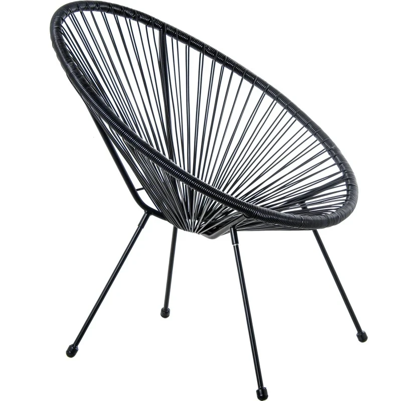 Camacho - Outdoor Chair in Steel and Wicker - Black