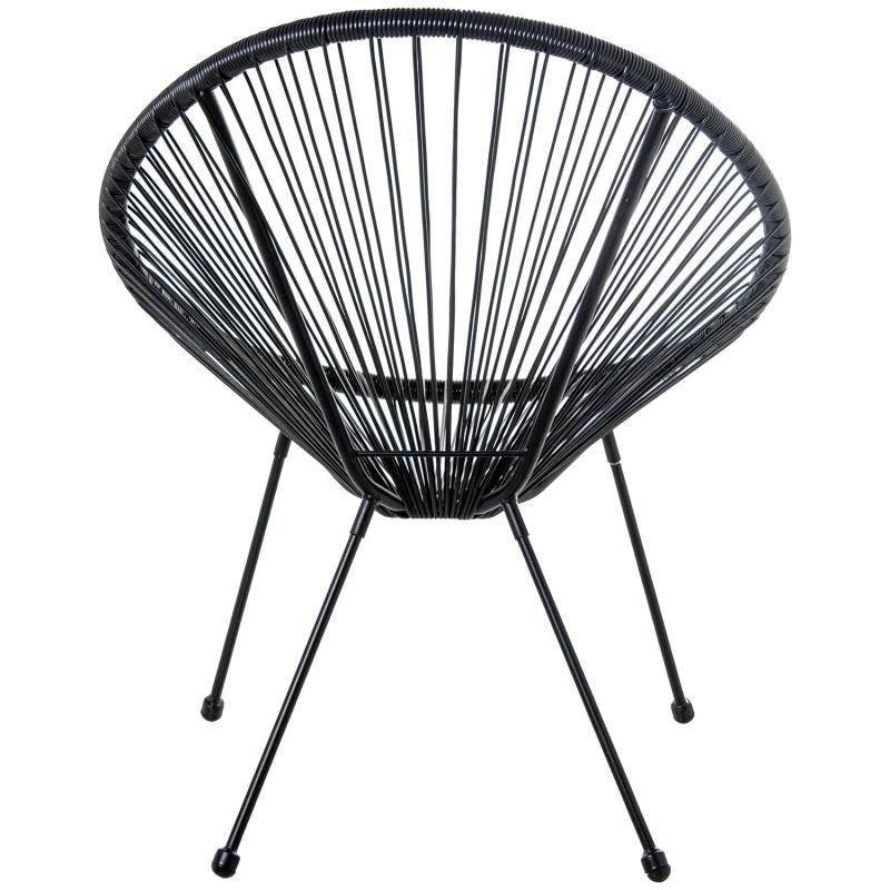 Camacho - Outdoor Chair in Steel and Wicker - Black