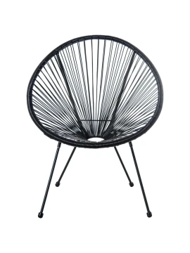 Camacho - Outdoor Chair in Steel and Wicker - Black