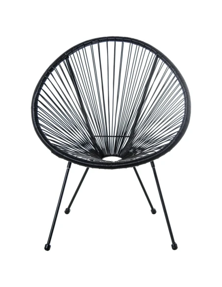 Camacho - Outdoor Chair in Steel and Wicker - Black