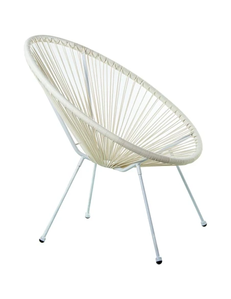 Camacho - Outdoor Chair in Steel and Wicker - White
