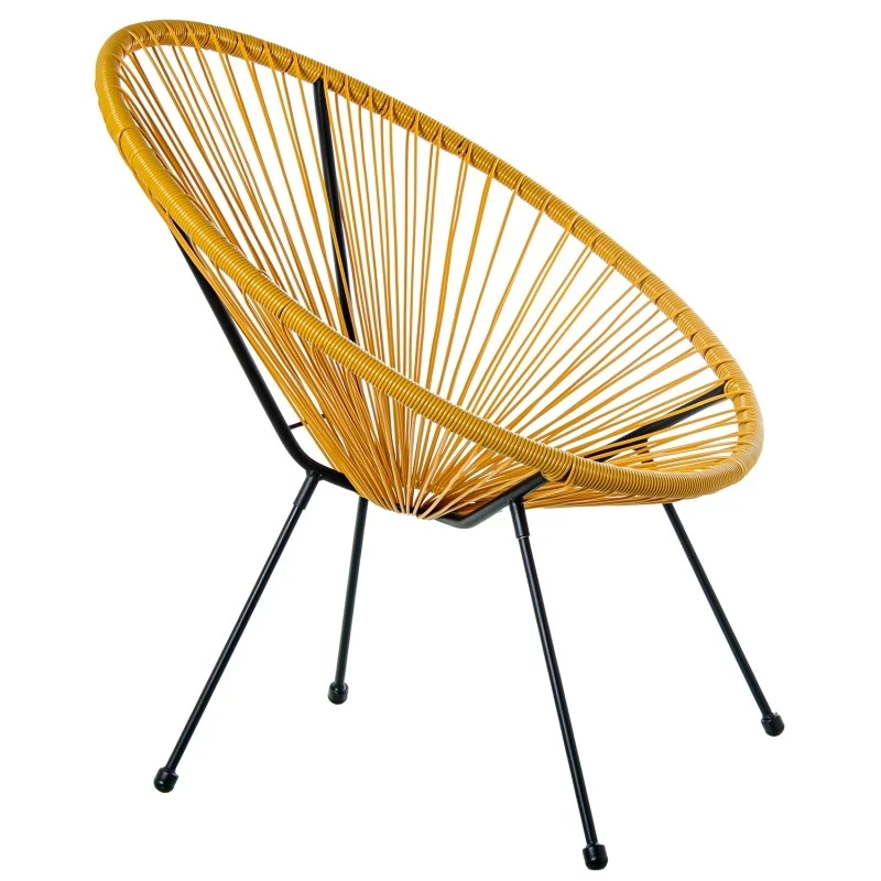 Camacho - Outdoor Steel and Wicker Armchair - Mustard