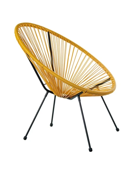 Camacho - Outdoor Steel and Wicker Armchair - Mustard