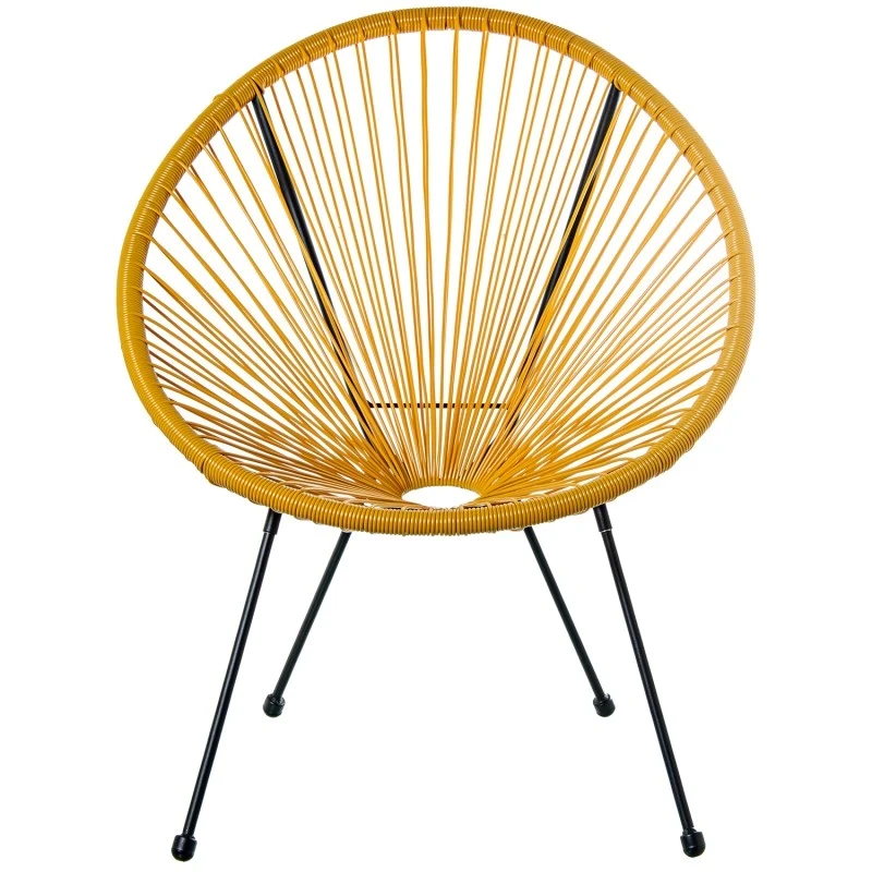 Camacho - Outdoor Steel and Wicker Armchair - Mustard