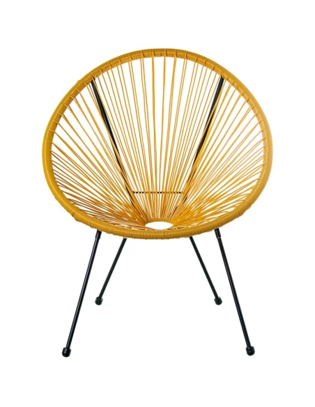 Camacho - Outdoor Steel and Wicker Armchair - Mustard