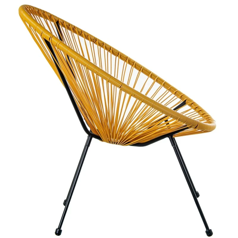 Camacho - Outdoor Steel and Wicker Armchair - Mustard