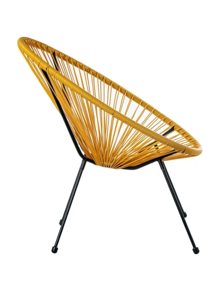 Camacho - Outdoor Steel and Wicker Armchair - Mustard